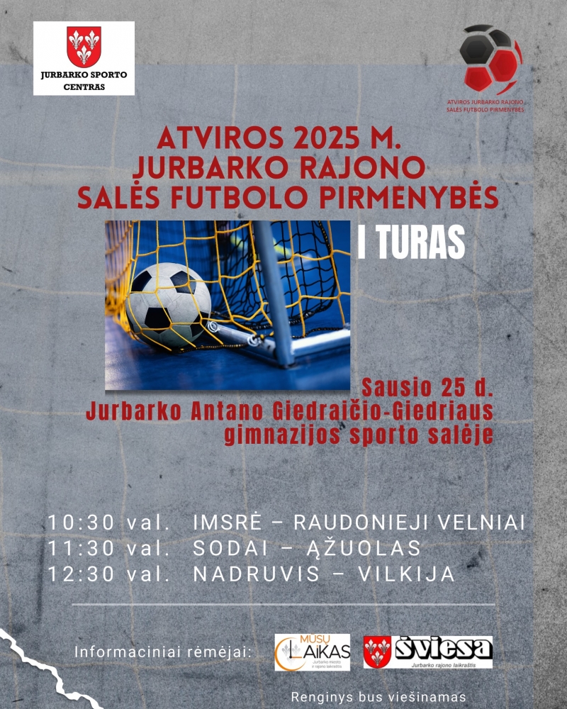 Kviečiame stebėti salės futbolo I turo varžybas!